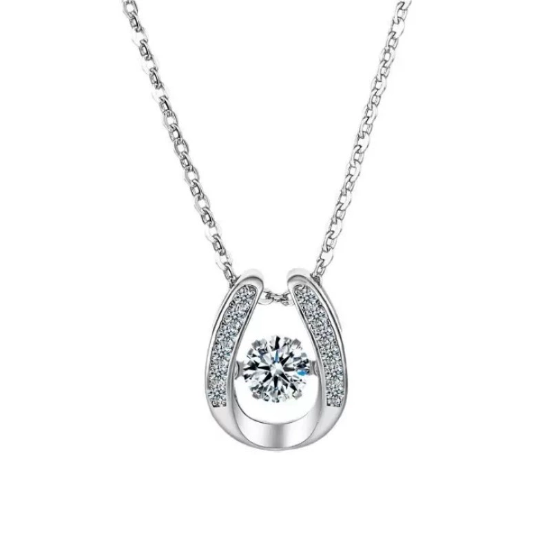 INS3090-ARINZA Moissanite Necklace for Women, 1 Ct 925 Sterling Silver Dancing Diamond Pendant, 18+2 Inch Chain, Valentine’s Day Christmas Gift for Her, Wife, Mom, Anniversary, Birthday