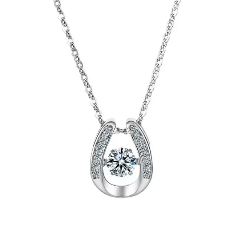 INS3090-ARINZA Moissanite Necklace for Women, 1 Ct 925 Sterling Silver Dancing Diamond Pendant, 18+2 Inch Chain, Valentine’s Day Christmas Gift for Her, Wife, Mom, Anniversary, Birthday