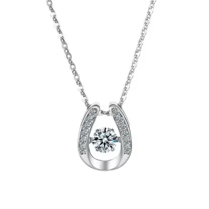 INS3090-ARINZA Moissanite Necklace for Women, 1 Ct 925 Sterling Silver Dancing Diamond Pendant, 18+2 Inch Chain, Valentine’s Day Christmas Gift for Her, Wife, Mom, Anniversary, Birthday