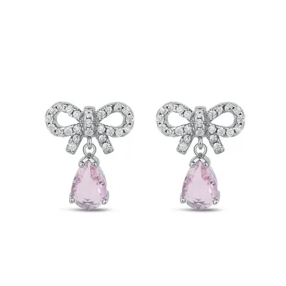 INS2228-Black Bow Earrings for Women Trendy Rhinestone Dangling Sparkly Wedding Earrings for Brides Black Earring Bow Jewelry