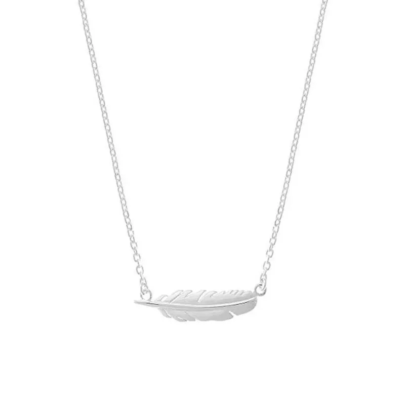 INS3239-Boma Jewelry Sterling Silver Feather Necklace, 16 inches