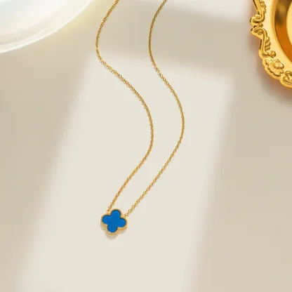 INS3012-Gold Plated Stainless Steel Flower Necklace Jewelry for Women