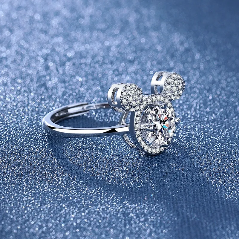 INS1029-H&Beautimer 925 Sterling Silver Rings for Women-Cute Mickey Design Rings-Female Fine Jewelry-AAA CZ Wedding Rings 3-4-5-6-7-8-9#-Handmade in Italy