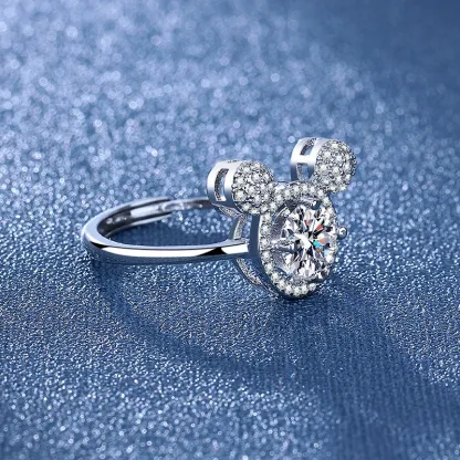 INS1029-H&Beautimer 925 Sterling Silver Rings for Women-Cute Mickey Design Rings-Female Fine Jewelry-AAA CZ Wedding Rings 3-4-5-6-7-8-9#-Handmade in Italy