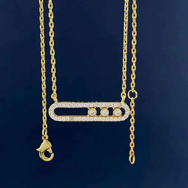 INS3260-Fashion Geometry Iced Out Necklace Shine Cubic Zirconia Women Charm Collar Jewelry Chic Clavicle Party Sweet Accessory Gift