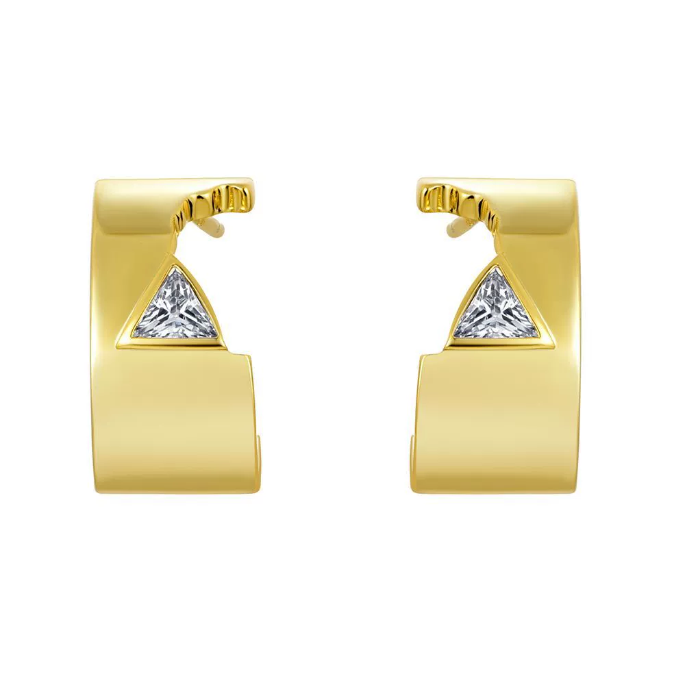 INS2398-18K gold plated Green Dainty CZ Huggie Geometric Paperclip Horseshoe French Clip Irregular Curve Round Oval Stud Statement Earrings for Women by SNGIA, Boho C Shape Elegant Handmade Trendy Jewelry Gifts, Vintage Huggies Fashion Earrings Accessorie