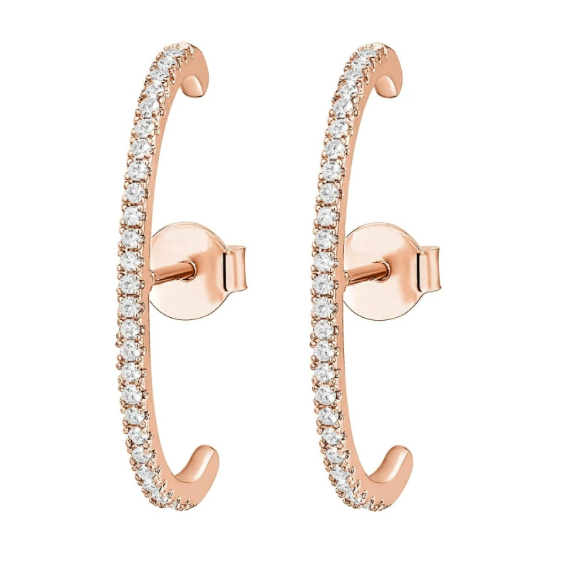 INS2157-PAVOI 14K Gold Plated 925 Sterling Silver Post Minimalist Suspender Ear Cuff Earrings for Women | Wrap Earlobe Studs