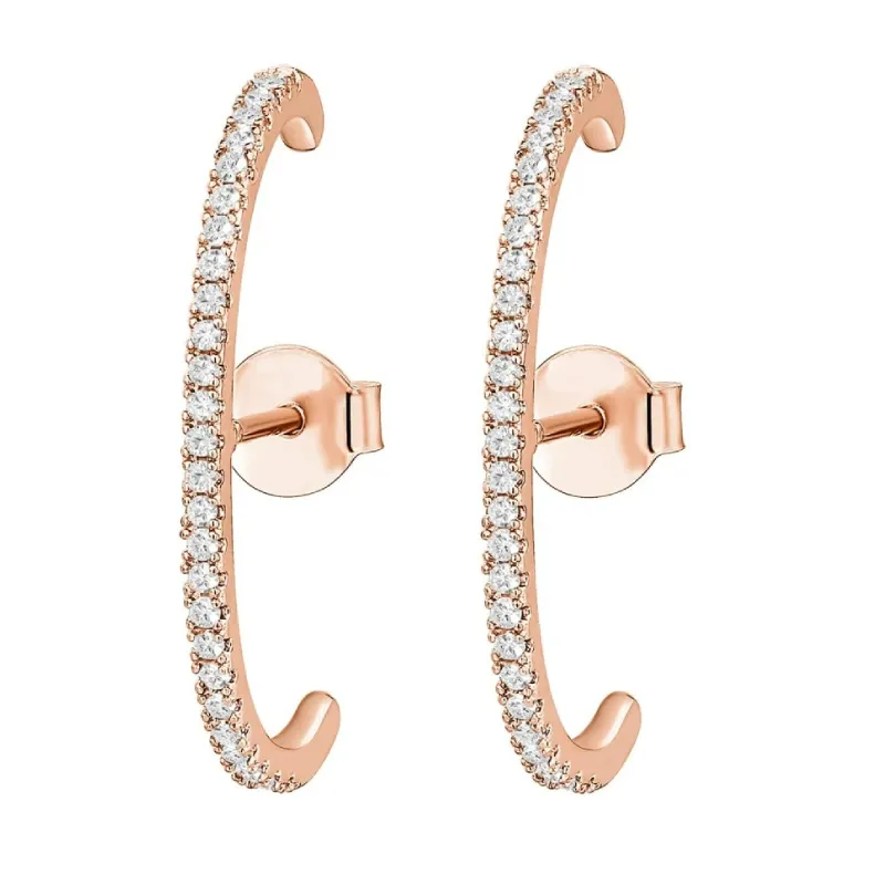 INS2157-PAVOI 14K Gold Plated 925 Sterling Silver Post Minimalist Suspender Ear Cuff Earrings for Women | Wrap Earlobe Studs