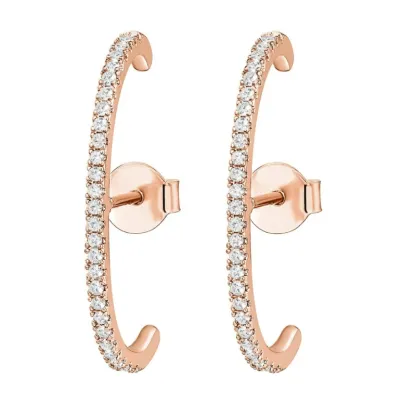 INS2157-PAVOI 14K Gold Plated 925 Sterling Silver Post Minimalist Suspender Ear Cuff Earrings for Women | Wrap Earlobe Studs