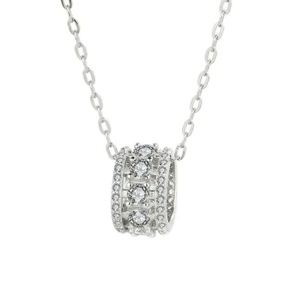 INS3165-D Color VVS1 Clarity Moissanite Pendant Necklace for Women Men, Chunky Circle/Triangle/Square Design，Solid 925 Sterling Silver, Birthday Christmas Valentines Jewelry, 16-20 Inch Adjustable