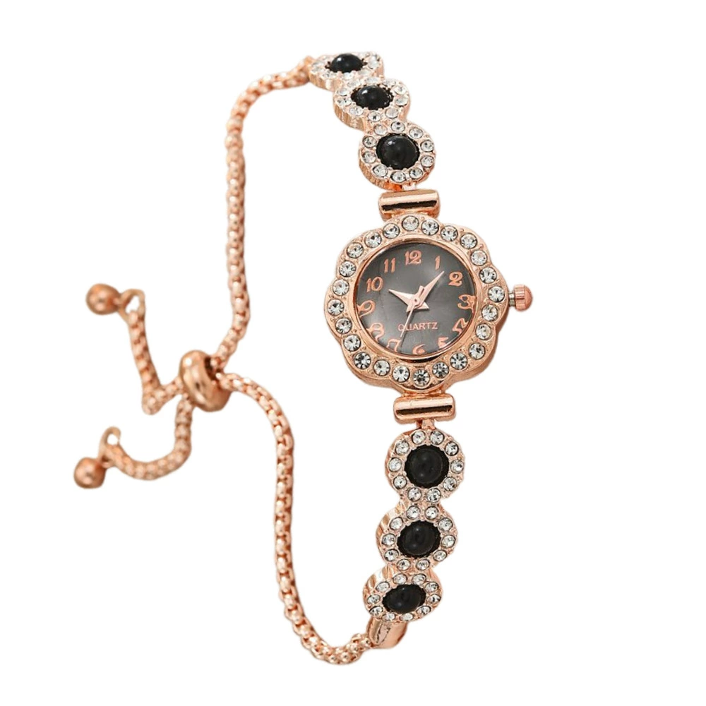 W-2043-Women Analog Quartz Watch with Diamonds Bracelet Dress Watch for Female Wristwatch with Rose Gold Bracelet