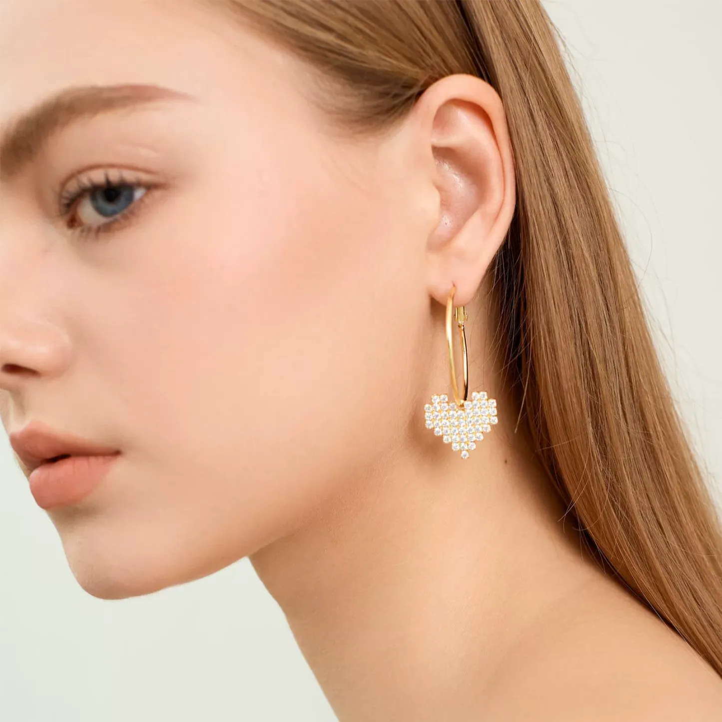 INS2391-Hypoallergenic Nickel-Free Sterling Silver Heart Earrings for Women – Dainty Hoop & Dangle Leverback Earrings, Lightweight Tarnish-Resistant Shine, Trendy Gift (Gold/Silver)