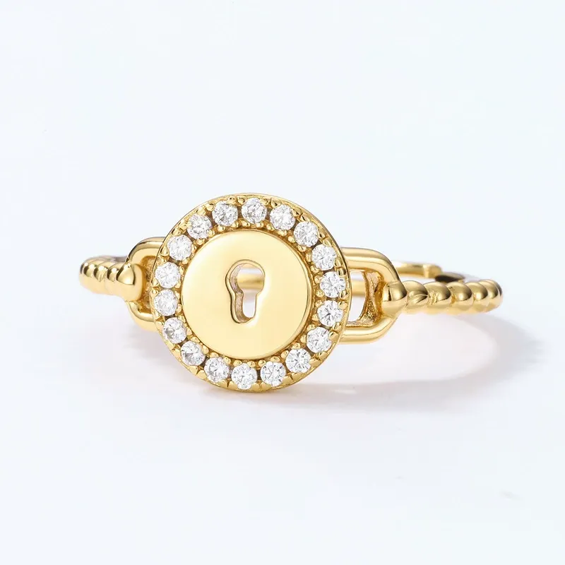INS1216-M&T 2015 gold plated Adjustable Ring, cubic zirconia Open Ring US #7 Size R01~10