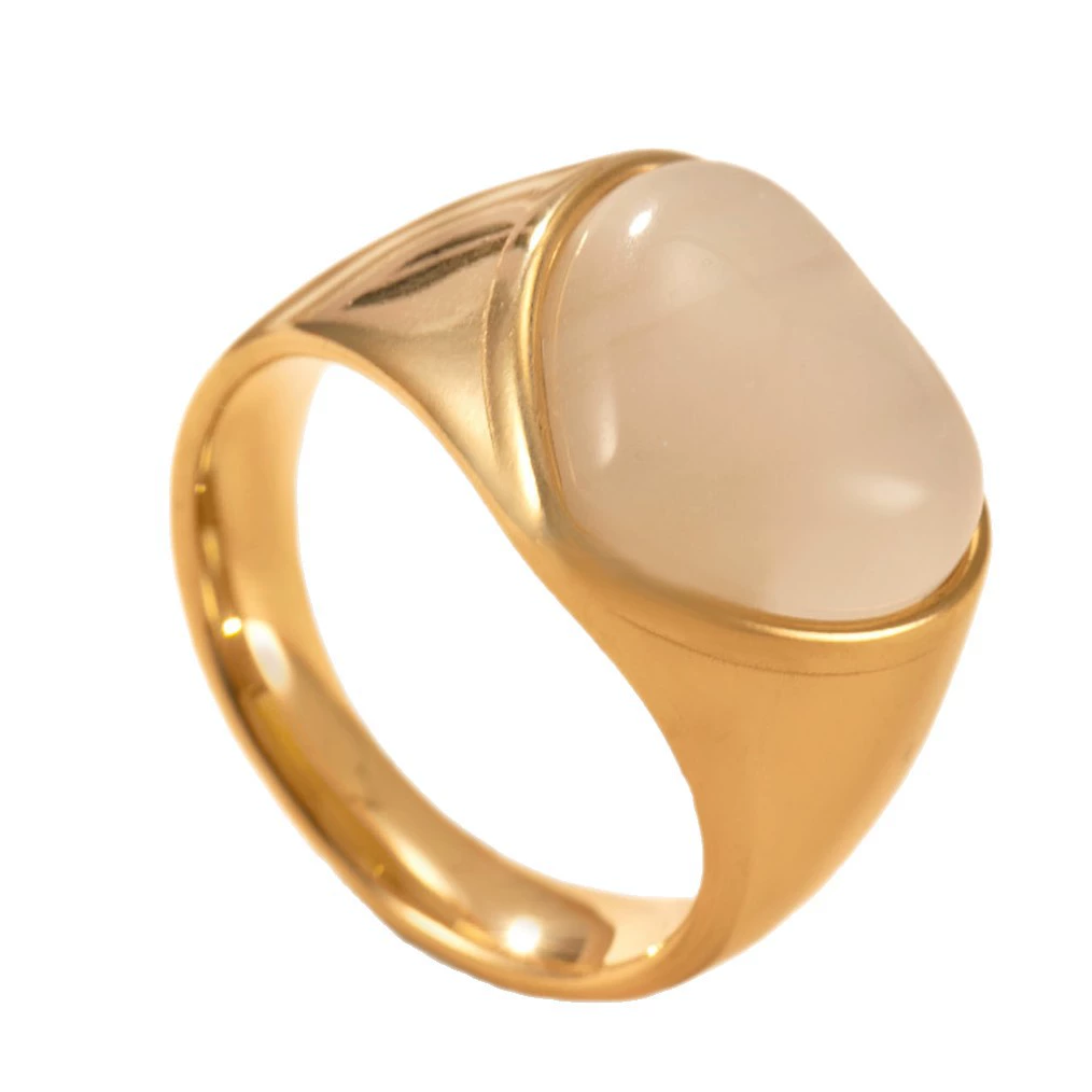 INS1084-MYNENEY Stainless Steel Heart Signet Rings Wedding Bands Engagement Ring For Women Promise Rings For Her Him Size 6-12