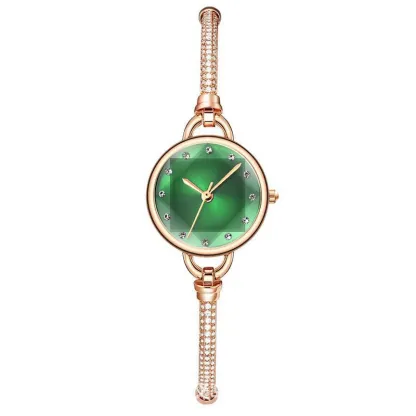 W-2047-Charles Raymond Women's Big Rocks Bezel Colored Dial with Roman Numerals Fully Iced Out Watch - ST10327LA
