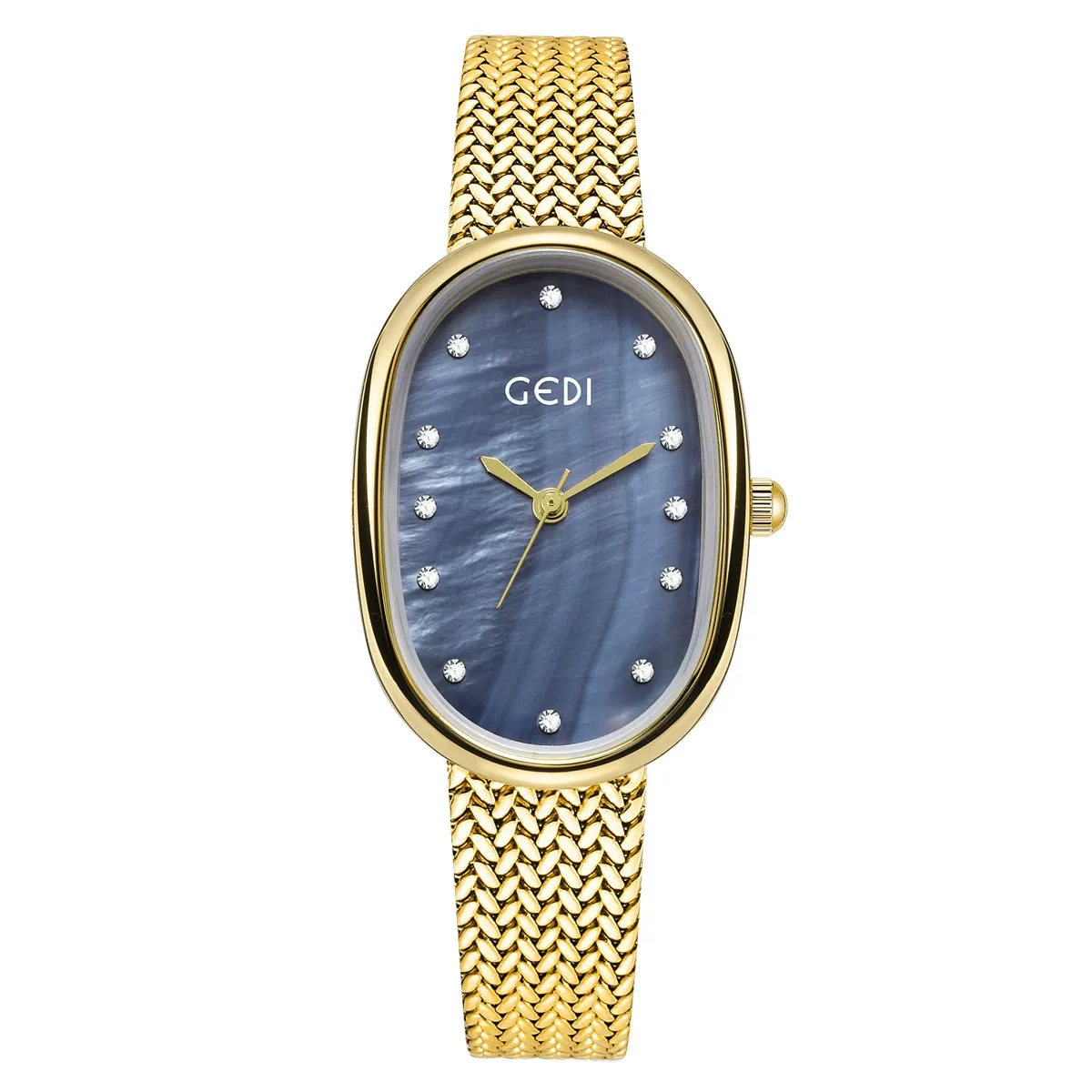 W-2020-Luxury Women's Gold Watch: Artificial Diamond Dial, Stainless Steel Bracelet, Quartz Movement, 3ATM Water Resistant - Perfect for Daily Office & Casual Wear | Ideal Gift for Her​-Women