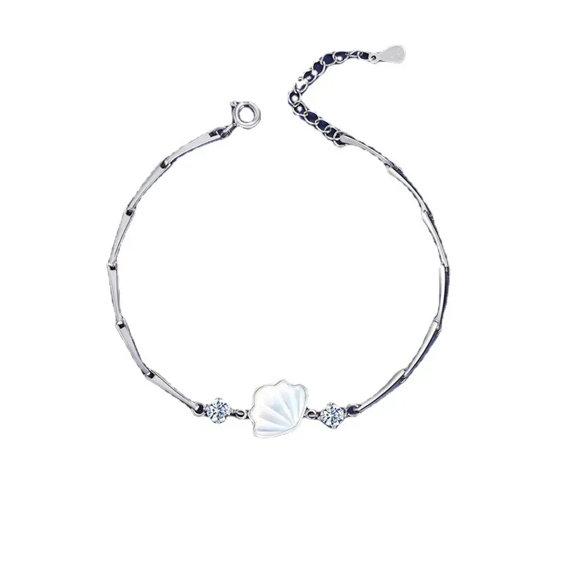 INS4069-HBJWOV 925 Silver Shell Bracelet Woman's Hand Accessories Gift