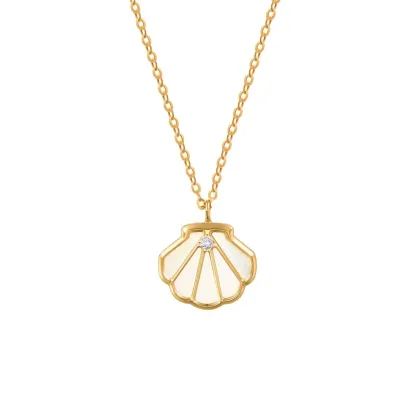 INS3266-CHOW SANG SANG 18K Rose Gold Shell Necklace for Women 92735N | 18.5", (47 CM)