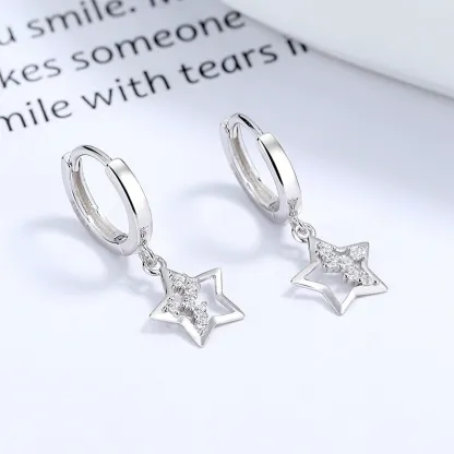 INS2378-Star Earrings CZ Drop Dangle Earrings Cute Earrings for Women Dainty Cubic Zirconia Earrings Stud Jewelry Gifts
