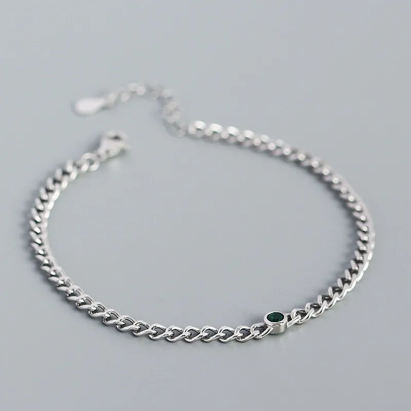 INS4041-14K Gold Bracelet with Oval Cut Emerald & Moissanite, Classic Green Stone Accessory, Timeless Elegance for Special Occasions