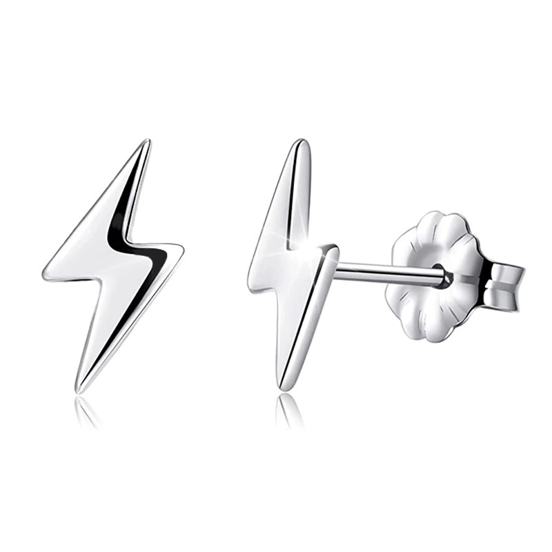 INS2148-ChicSilver Hypoallergenic 925 Sterling Silver Stud Earrings, Dainty Simple Heart/Star/Moon/Lightning/Butterfly Earrings for Women