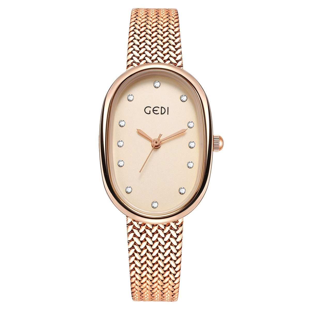 W-2020-Luxury Women's Gold Watch: Artificial Diamond Dial, Stainless Steel Bracelet, Quartz Movement, 3ATM Water Resistant - Perfect for Daily Office & Casual Wear | Ideal Gift for Her​-Women