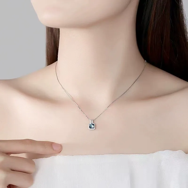 INS3156-14K Gold Sky Blue Aquamarine Birthstone Necklace for Women, Golden Thread with March's Dazzling Drop