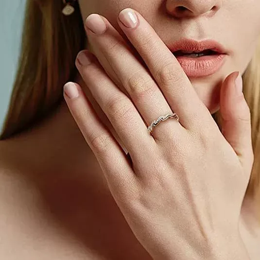 INS1086-Jean Beau Gold Adjustable Open Ring for Women, Cute Sparkly Rhinestone Fashion Statement Diamond Valentine Wedding Prom Jewelry Gift