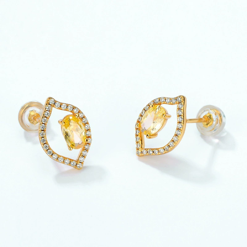 INS2042-MAX + STONE Solid 14K Gold Single Comfy Flat Back Cartilage Gold Stud Earrings for Women | Hypoallergenic Cubic Zirconia Flatback Stud Earrings | Helix Tragus Piercing Jewelry