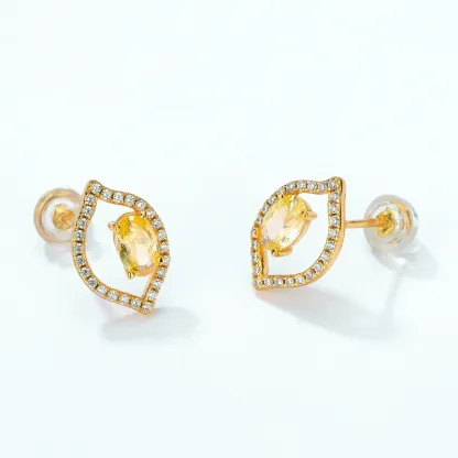 INS2042-MAX + STONE Solid 14K Gold Single Comfy Flat Back Cartilage Gold Stud Earrings for Women | Hypoallergenic Cubic Zirconia Flatback Stud Earrings | Helix Tragus Piercing Jewelry