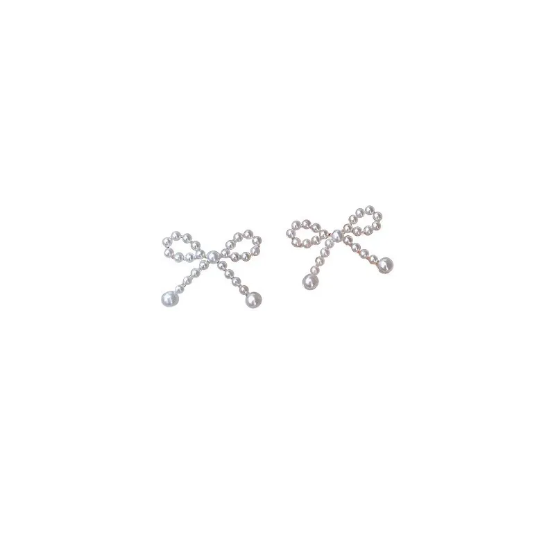 INS2419-Pearl Earrings for Women Gold Bow Knot Stud Earrings Cute pearl bow Drop Dangle Earrings Fashion Jewelry Gifts for Women