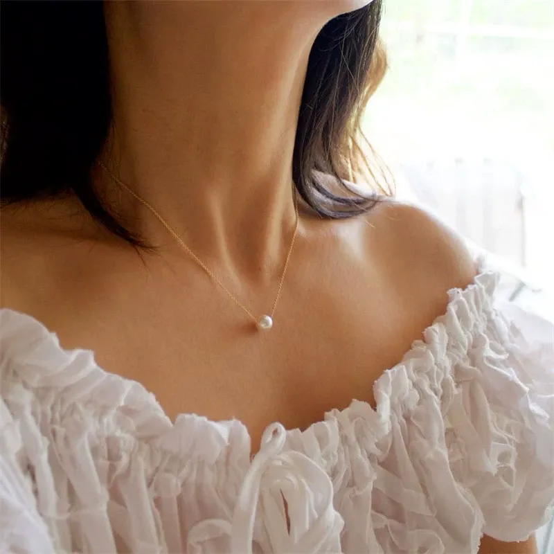 INS3048-PAVOI Handpicked AAA+ Freshwater Cultured Single Pearl Necklace Pendant | Gold Necklaces for Women