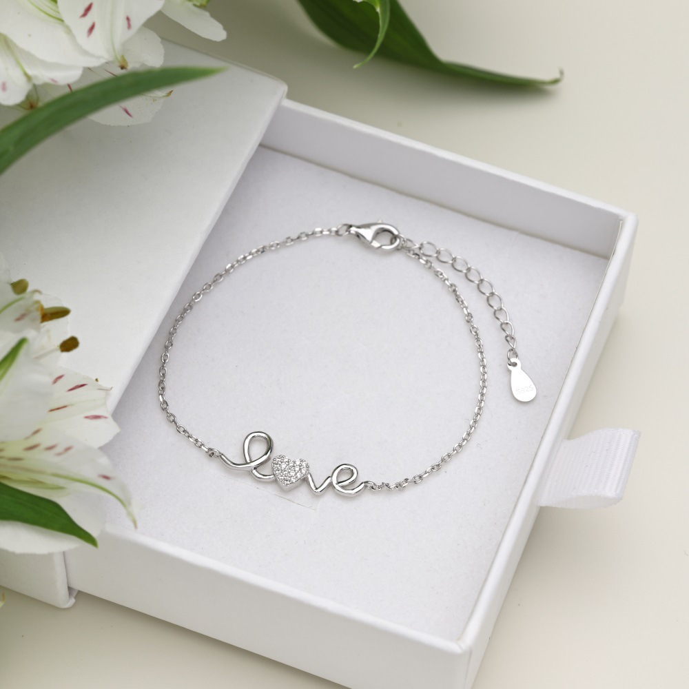 INS4016-Sterling Silver September Birthstone Bracelets Rose Love Created Sapphire Dainty Charm Link Birthday Anniversary Jewelry Gifts for Women, 6.7+1.2 Inches Adjustable Chain