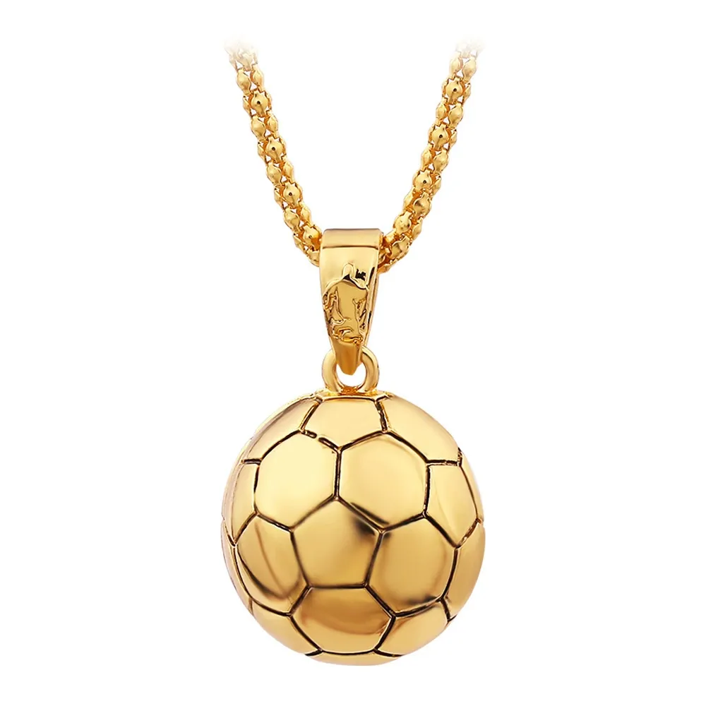 INS3033-AILUOR Fashion Large Basketball Pendant Necklace Stainless Steel Chain Hip Hop Sports Necklace Fitness Jewelry