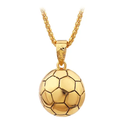 INS3033-AILUOR Fashion Large Basketball Pendant Necklace Stainless Steel Chain Hip Hop Sports Necklace Fitness Jewelry