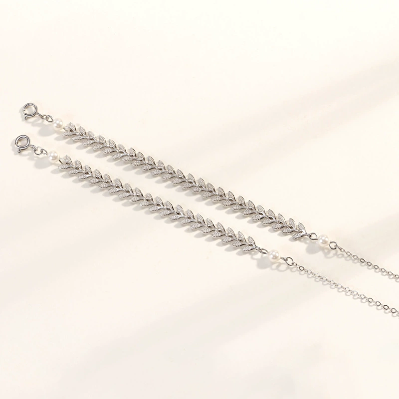 INS4090-6 Pcs Bridesmaid Gifts, Dainty Bracelets, Tiny Zirconia Leaf, Adjustable Bridal Bracelet Jewelry