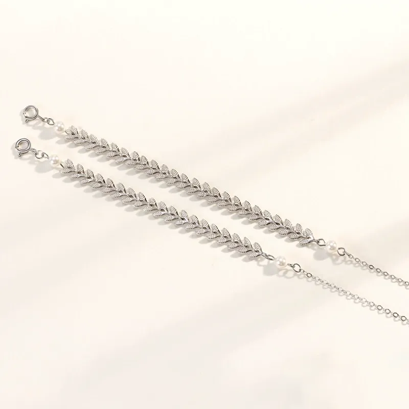 INS4090-6 Pcs Bridesmaid Gifts, Dainty Bracelets, Tiny Zirconia Leaf, Adjustable Bridal Bracelet Jewelry