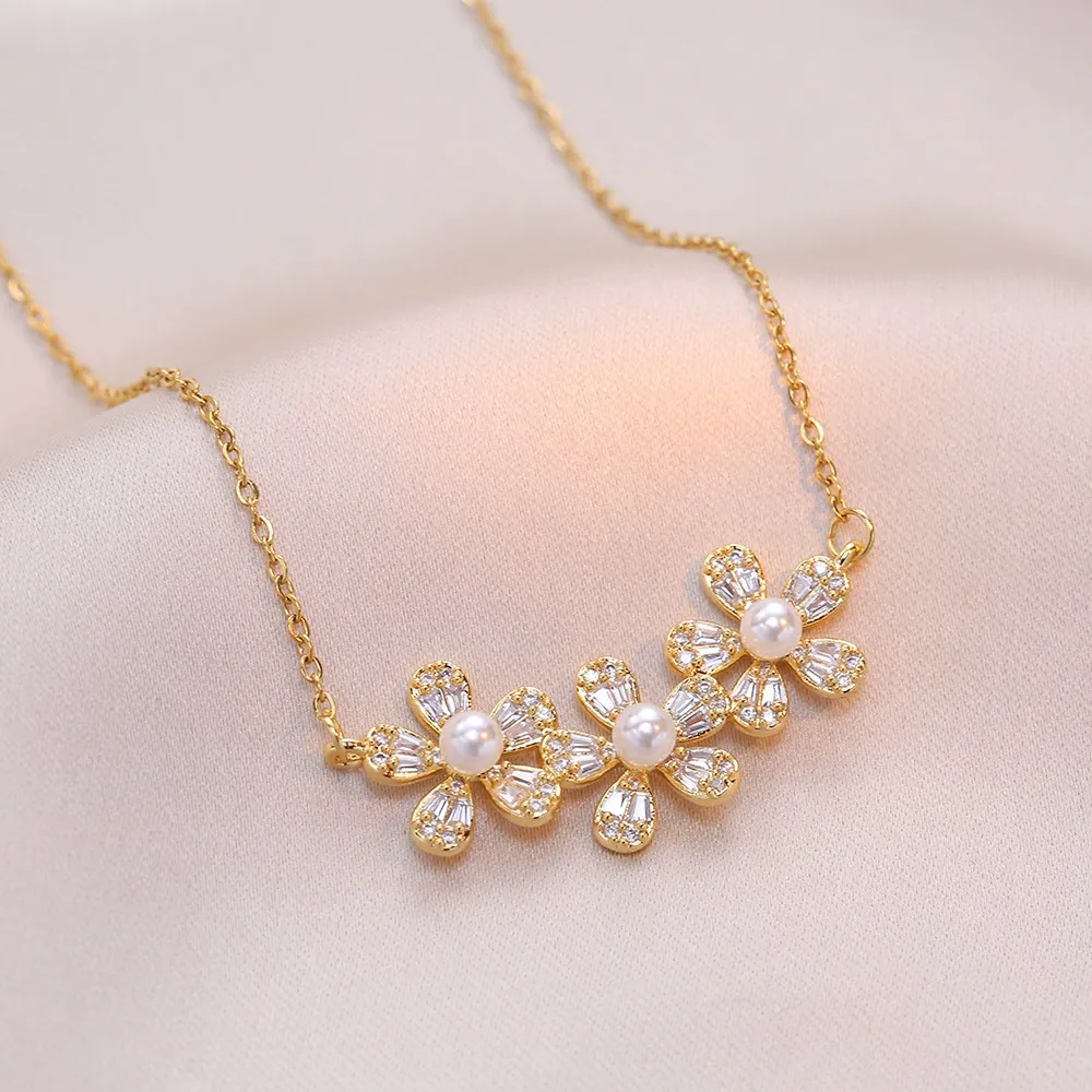 INS3095-Gold Pearl Necklaces for Women Trendy, Single Pearl Drop Pendant Necklace 14k Dainty Gold Necklace for Women Simple Wedding Pearl Choker Bridesmaids Necklace Prom Jewelry Gifts