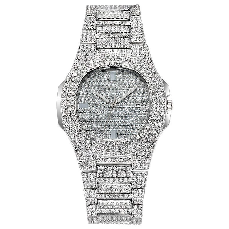W-1001-KALLORY 1Pack Rhinestone Watch Elegantly Designed Golden Durable Unisex Watches