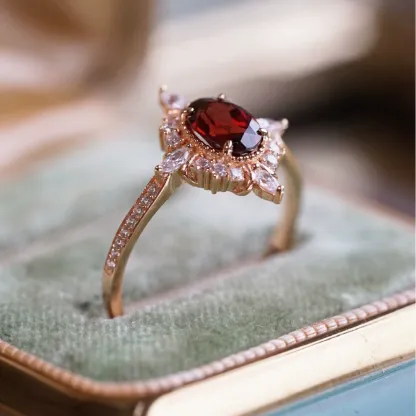 INS1068-DINESH STORES Morganite Halo Engagement Ring, 925 Sterling Silver, 14k Rose Gold Plated, Round Cut, Size 4-14