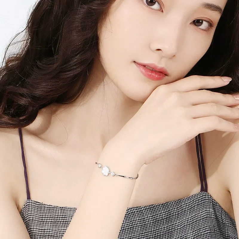 INS4069-HBJWOV 925 Silver Shell Bracelet Woman's Hand Accessories Gift