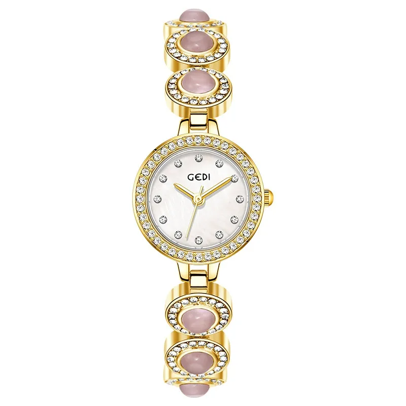 W-2024-OLEVS Watch Women Luxury Small Face Analog Wrist Watches for Women Dainty Waterproof Pearl Diamond Womens Watch with Date Stainless Steel Quartz Bracelet Ladies Dress Watches Reloj para Mujer-Women