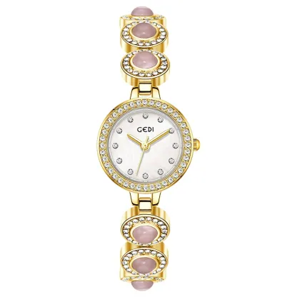W-2024-OLEVS Watch Women Luxury Small Face Analog Wrist Watches for Women Dainty Waterproof Pearl Diamond Womens Watch with Date Stainless Steel Quartz Bracelet Ladies Dress Watches Reloj para Mujer-Women
