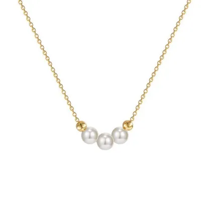 INS3275-KECHO 14K Real Gold Freshwater Cultured Pearl Pendant Necklace 14K Solid Gold Jewelry Anniversary Birthday Gifts for Women