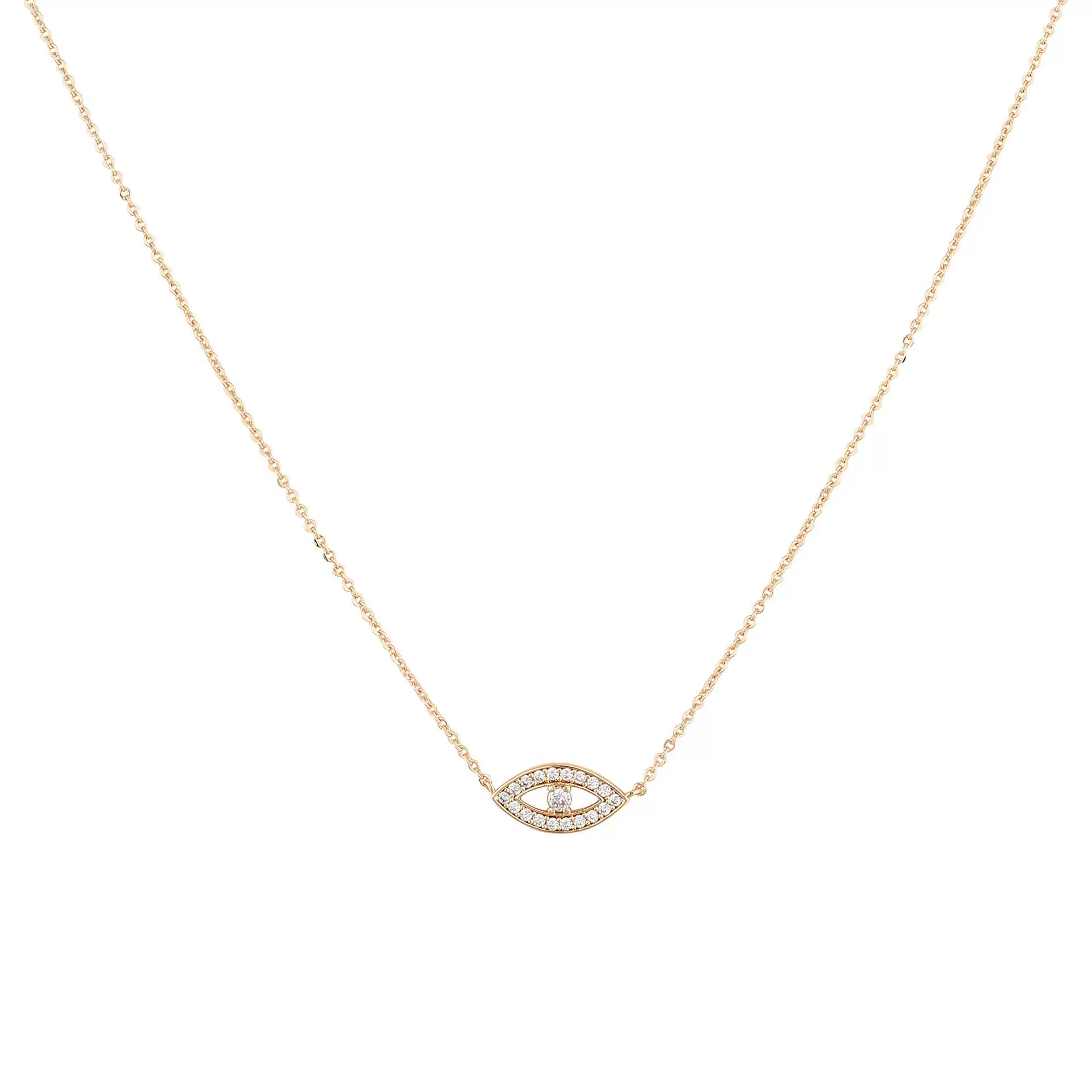 INS3222-BENEIGE Gold Necklace for Women 14K Gold Plated Evil Eye Necklace Trendy Gold Pendant Necklace Jewelry For Women
