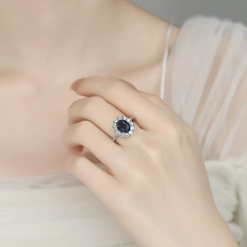 INS1013-Clara Pucci 2.38 ct Pear Cut Created Blue Sapphire 14k White Gold Halo Solitaire with Accents Wedding Engagement Bridal Promise Ring