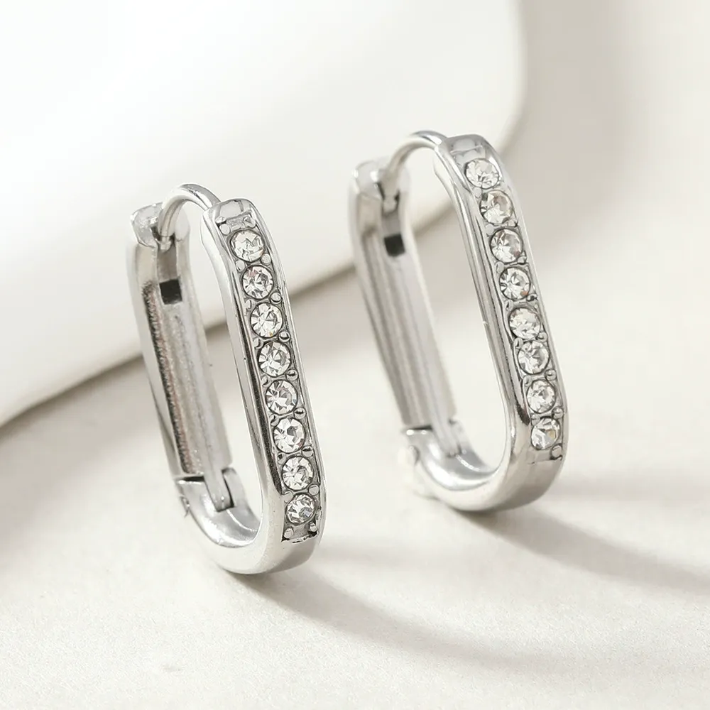 INS2056-14K Rose Gold D-Color VVS1 Diamond Geometric Hinged Hoop Earrings for Women, Ideal for Valentine's Day or Women's Day Gift