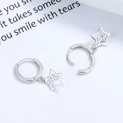 INS2378-Star Earrings CZ Drop Dangle Earrings Cute Earrings for Women Dainty Cubic Zirconia Earrings Stud Jewelry Gifts