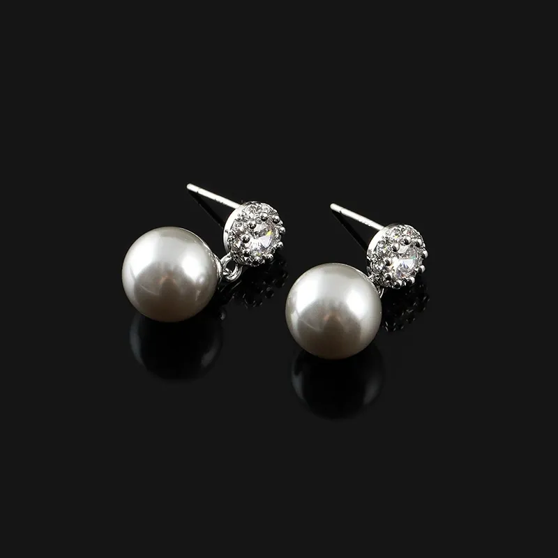 INS2247-Pearl Clip On Earrings for Women Silver Rhinestones Clip On Earrings Non Pierced Earrings for Women Wedding Gifts for Brides Bridesmaid Prom Jewelry Birthday Gift for Her