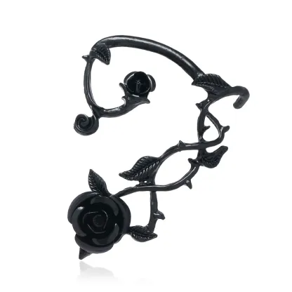 INS2023-Gangel Rose Vintage Earring Sliver Surround Ear Dangler Earring Gothic Cute Jewelry Accessories for Women and (1 pc)